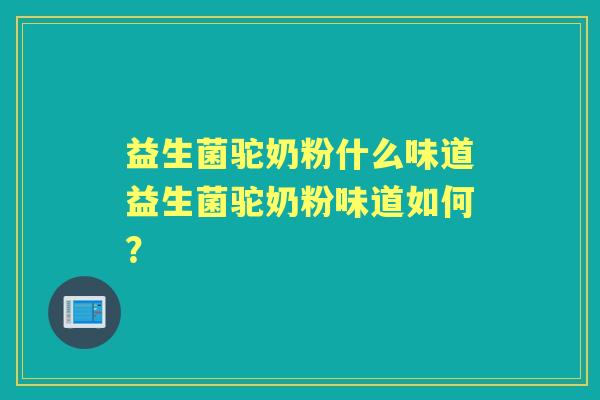 益生菌驼奶粉什么味道益生菌驼奶粉味道如何？