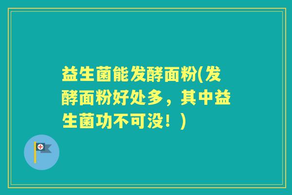 益生菌能发酵面粉(发酵面粉好处多，其中益生菌功不可没！)