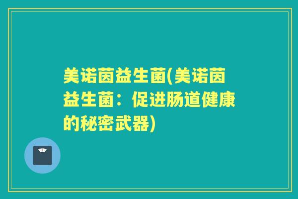 美诺茵益生菌(美诺茵益生菌：促进肠道健康的秘密武器)