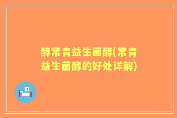 酵常青益生菌酵(常青益生菌酵的好处详解)