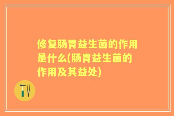 修复肠胃益生菌的作用是什么(肠胃益生菌的作用及其益处) 修复肠胃益生菌的作用是什么(肠胃益生菌的作用及其益处)
