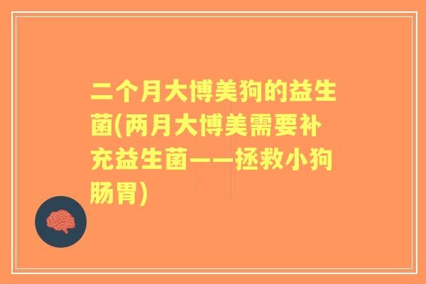 二个月大博美狗的益生菌(两月大博美需要补充益生菌——拯救小狗肠胃) 二个月大博美狗的益生菌(两月大博美需要补充益生菌——拯救小狗肠胃)