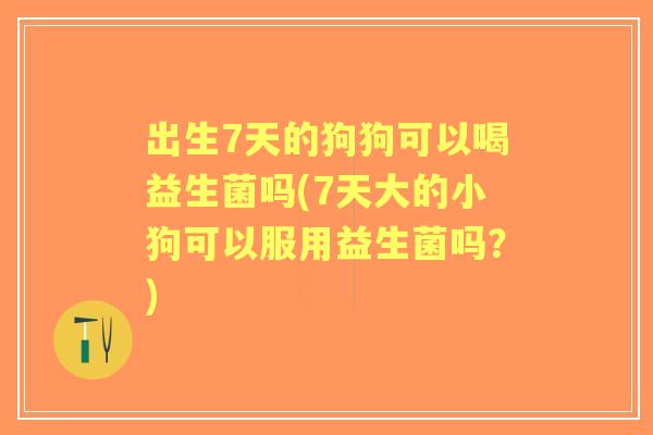 出生7天的狗狗可以喝益生菌吗(7天大的小狗可以服用益生菌吗?) 出生7天的狗狗可以喝益生菌吗(7天大的小狗可以服用益生菌吗?)