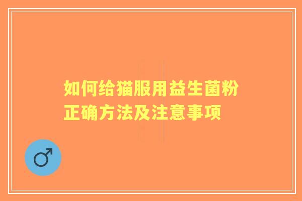 如何给猫服用益生菌粉正确方法及注意事项