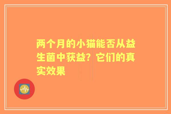 两个月的小猫能否从益生菌中获益？它们的真实效果