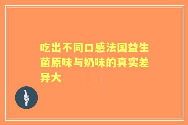 吃出不同口感法国益生菌原味与奶味的真实差异大