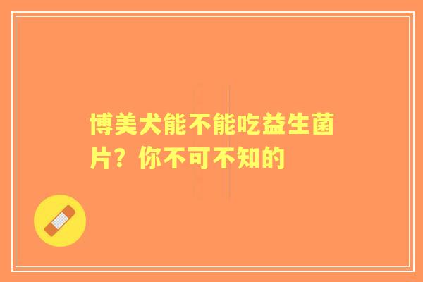 博美犬能不能吃益生菌片？你不可不知的