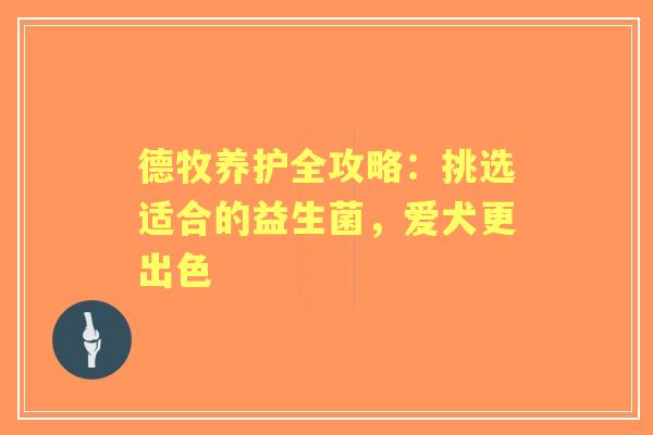 德牧养护全攻略：挑选适合的益生菌，爱犬更出色