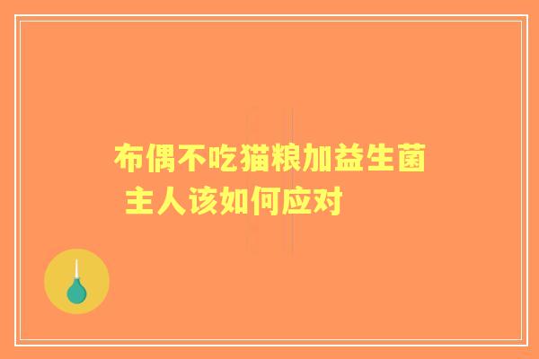 布偶不吃猫粮加益生菌 主人该如何应对